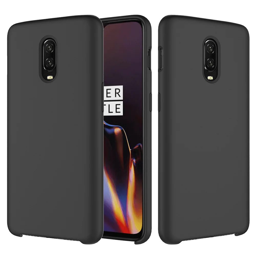 Чехол GKK для Oneplus 6, 6 t, 7 pro, чехол, жидкий силикон, мягкий ТПУ, детский, на ощупь, противоударный чехол для Oneplus 7, Coque - Цвет: Black