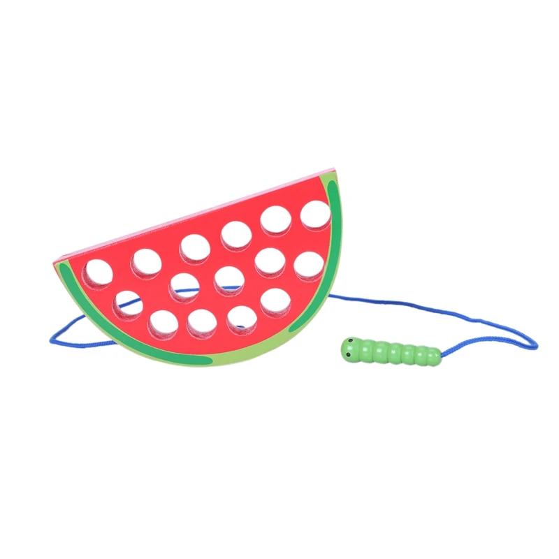  Educational Toys Fun Wooden Toys Worm Eat Fruit Apple Pear Early Childhood Teaching Baby Toy Gift F - 33047348311