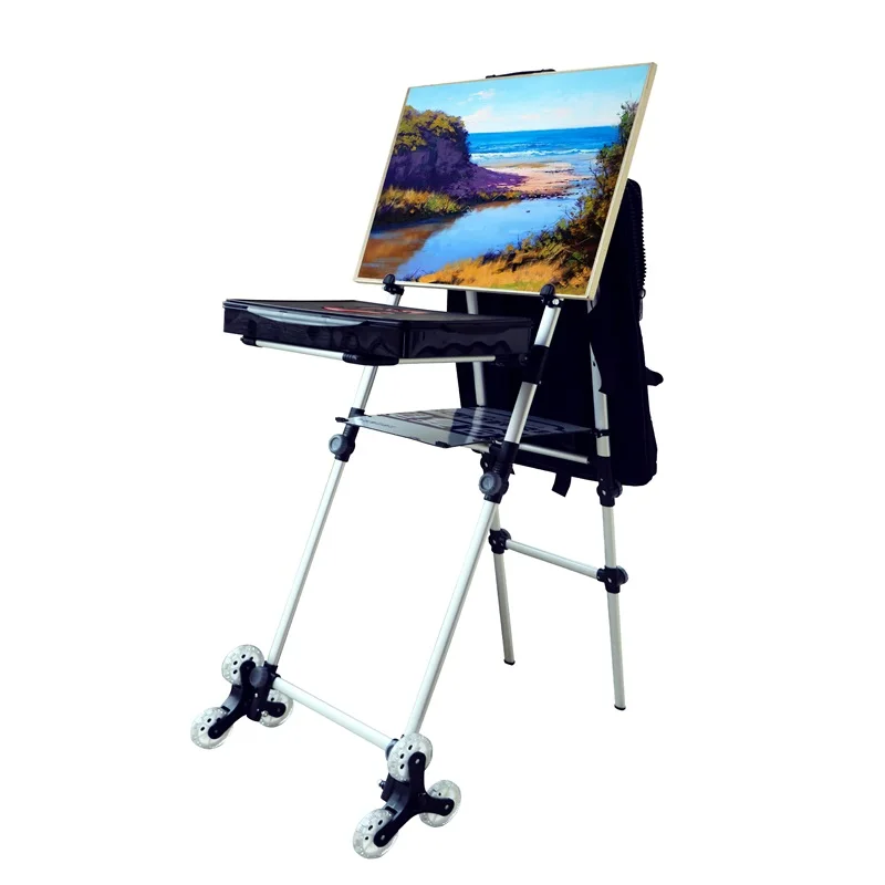 Интегрированный мольберт для автомобиля на открытом воздухе Caballete Pintura, многофункциональная живопись, тележка, бесшумное колесо для художника, масляный мольберт для покраски, подставка|Мольберты| | АлиЭкспресс