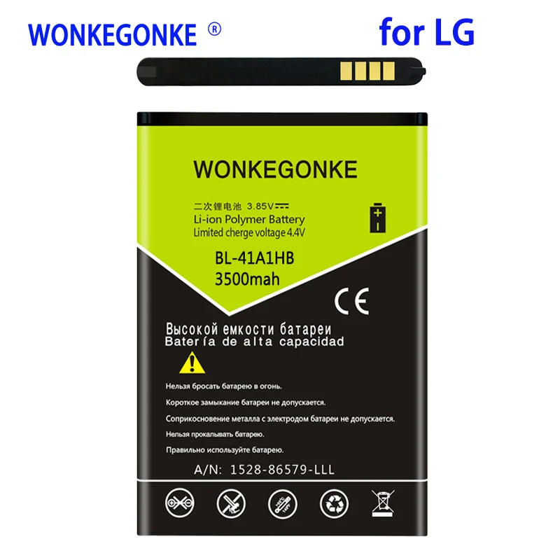 WONKEGONKE 3500 мАч BL-41A1HB Аккумулятор для LG X style Tribute HD Boost Mobile X style LS676 L56VL Аккумуляторы для мобильных телефонов Bateria