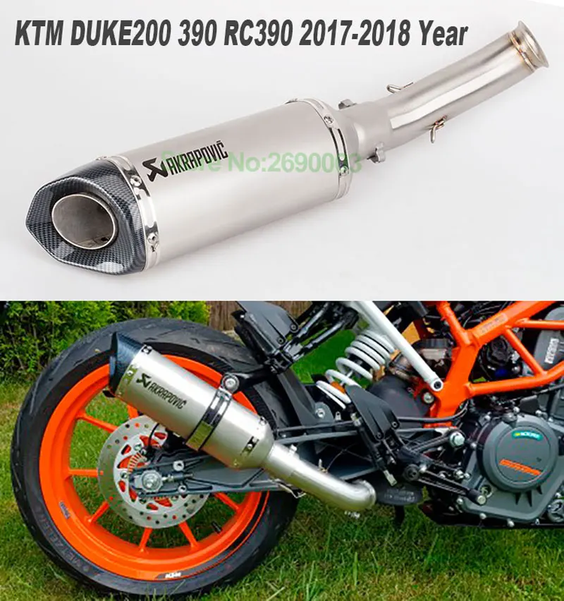Мотоцикл Akrapovic выхлопная средняя труба мотоцикл глушитель для KTM DUKE 390 DUKE 200 250 DUKE RC390 DUKE 125 RC390