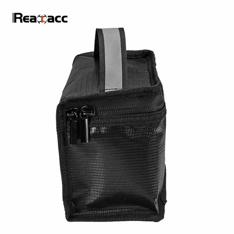Realacc огнеупорный водонепроницаемый Lipo аккумулятор безопасности мешок 155*115*90 мм для RC моделей Мультикоптер черный с светящейся ручкой