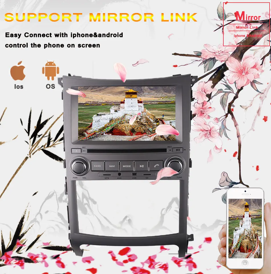 Perfect 4G RAM Octa Android 9.0 Car DVD GPS radio Navigation for Hyundai Veracruz ix55 2006-2012-2017 with 3/4G wifi DVR OBD Headunit 7