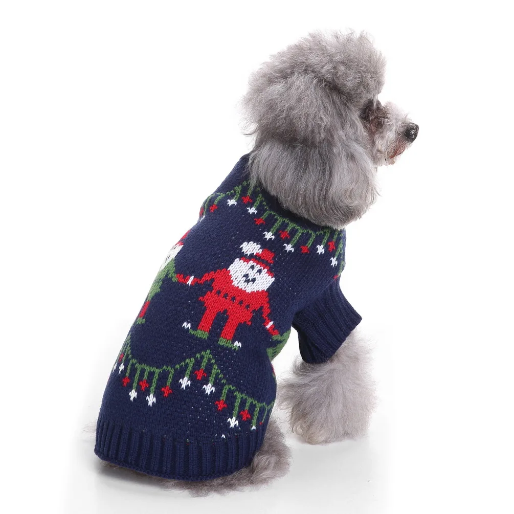2017 Knit Dog Sweater Turtleneck Christmas Santa Dog Sweater Winter