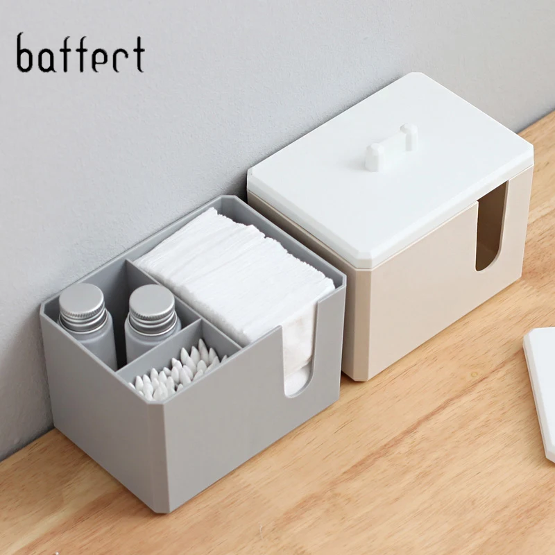 

New Europe Storage Holder Makeup Storage Box Portable Cotton Pads Container Plastic Box Cotton Swabs Stick Cosmetic Organizer