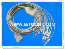 GE MAC500/1200 ECG CABLE EKG CABLE 10 LEADS BANANA 4.0 END TPU MATERIAL