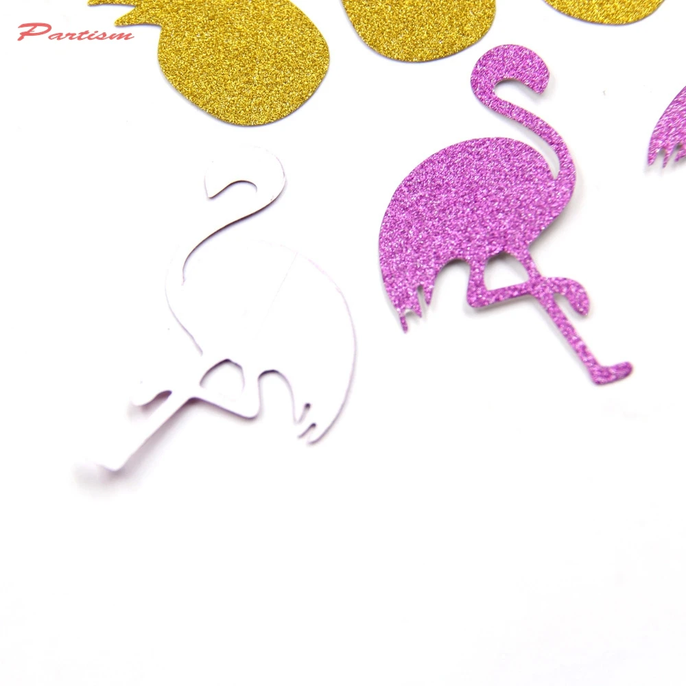30 шт Фламинго вечерние блестящая бумага наклейки Фламинго& ананас& дерево Конфетти День рождения/девичник/Свадебные украшения