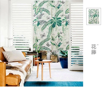 

Japan style linen cotton plant leaf door curtain decoration hanging bedroom living room kitchen home bar coffee house