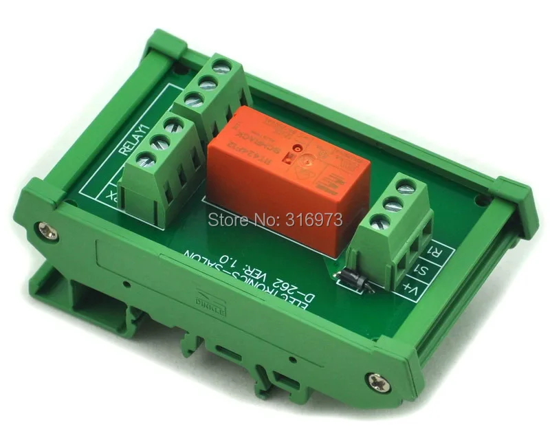 

DIN Rail Mount Passive Bistable/Latching DPDT 8A Power Relay Module, 12V Version