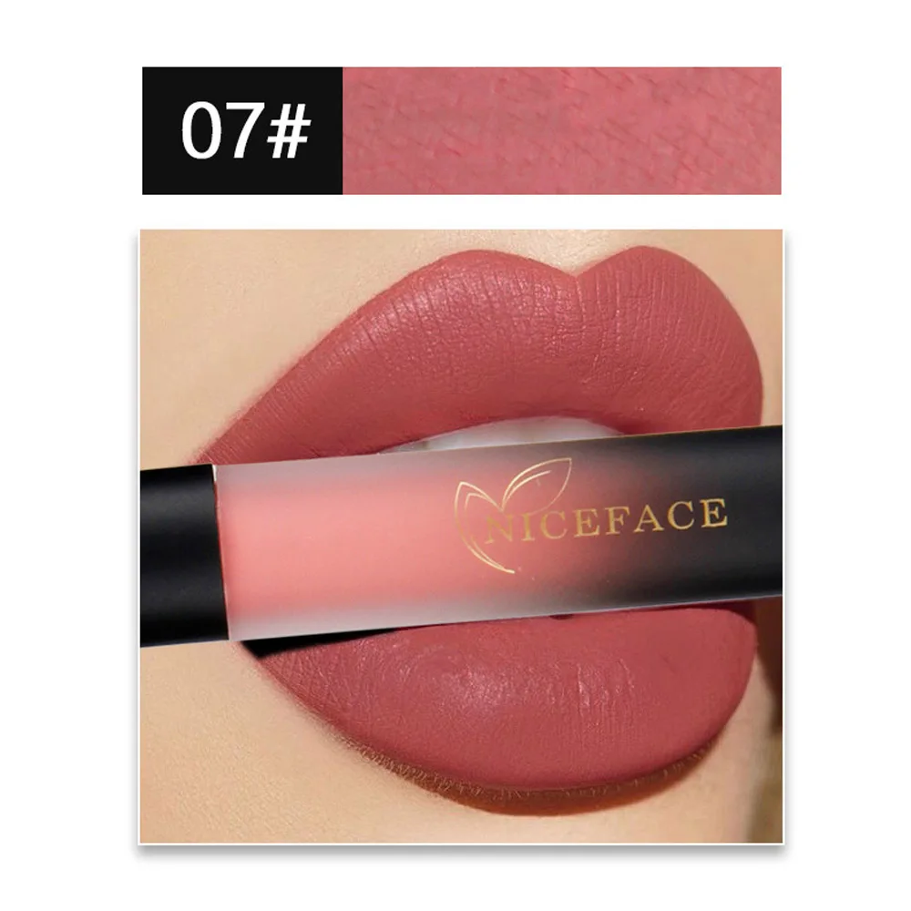 

Explosive Makeup NICEFACE Matte 18 Color Lip Gloss Matte Non-Stick Cups Unfade Liquid Lipstick