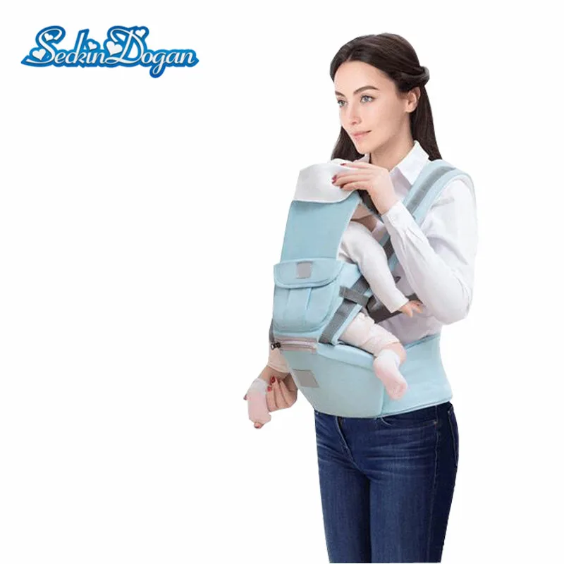 

SeckinDogan Baby Carriers Front Facing Wrap Sling Carrier Infant Safety Anti-slip Baby Waist Carrier Travel Kangaroo Bag