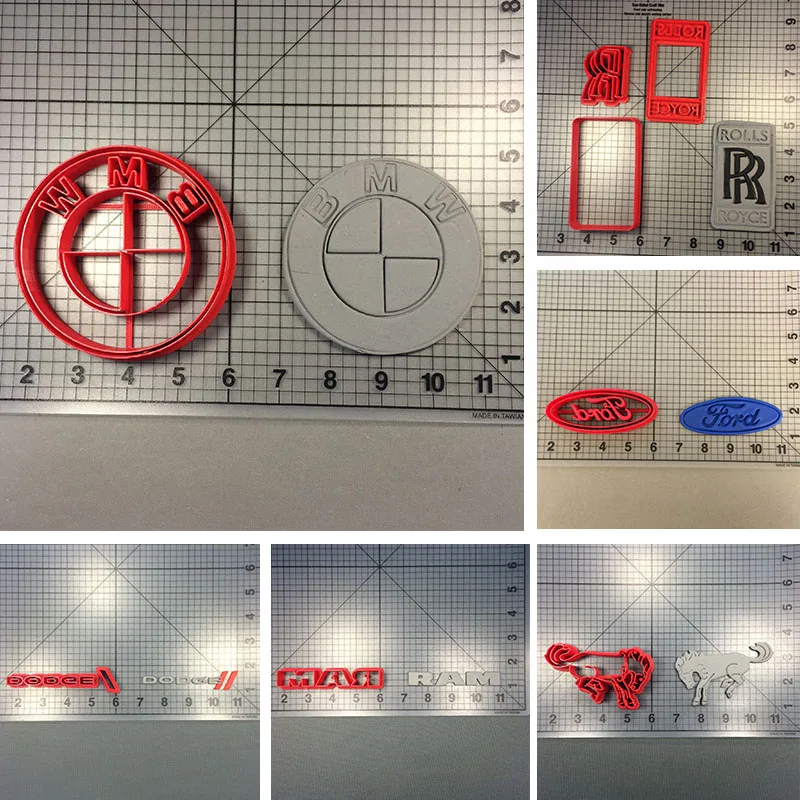 

Automotive Logo Series Cookie Cutter 3D Printed Cookie Cutter Set BMW Cake Decorating Tools Fondant Cupcake Top Biscuit Cutters
