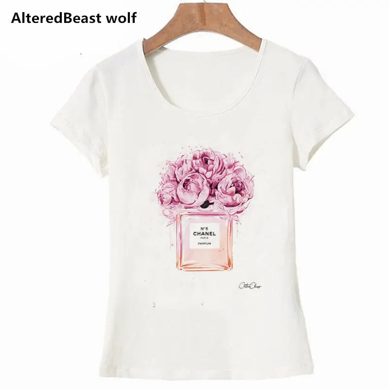 

Flower Perfume Luxury women fashion t shirt style 90s aesthetic vintage vogue tee printed top female 2019