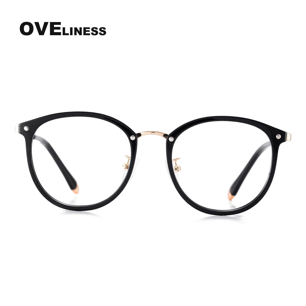 

Transparent Lens Big Eyeglasses Spectacles frame TR90 Metal Eyewear Vintage round optical frame Lady eyeglasses Oculos De Grau