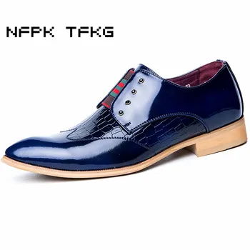 

mens casual business wedding party cow patent leather shoes slip-on driving oxfords shoe pointed toe breathable loafers zapatos