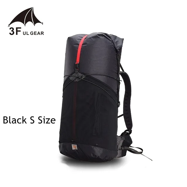 black S size 3F UL GEAR 55L XPAC UL рюкзак для скалолазания на открытом воздухе Ультралегкая рама меньше пакетов сумки легкие прочные дорожные походные рюкзаки - Цвет: black S size