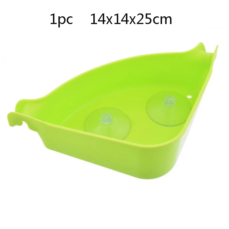 LASPERAL угловой стеллаж для хранения на присоске, для туалета, ванной, душевой полки, органайзер для хранения на кухне, всасываемый тип, 1 шт., 14x14x25 см - Цвет: green