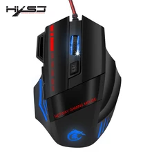 Hxsj профессиональная Проводная игровая мышь 3200 dpi Регулируемая 7 кнопок кабель USB светодиодный оптический геймер мышь для ПК Компьютерная мышь для лэптопа