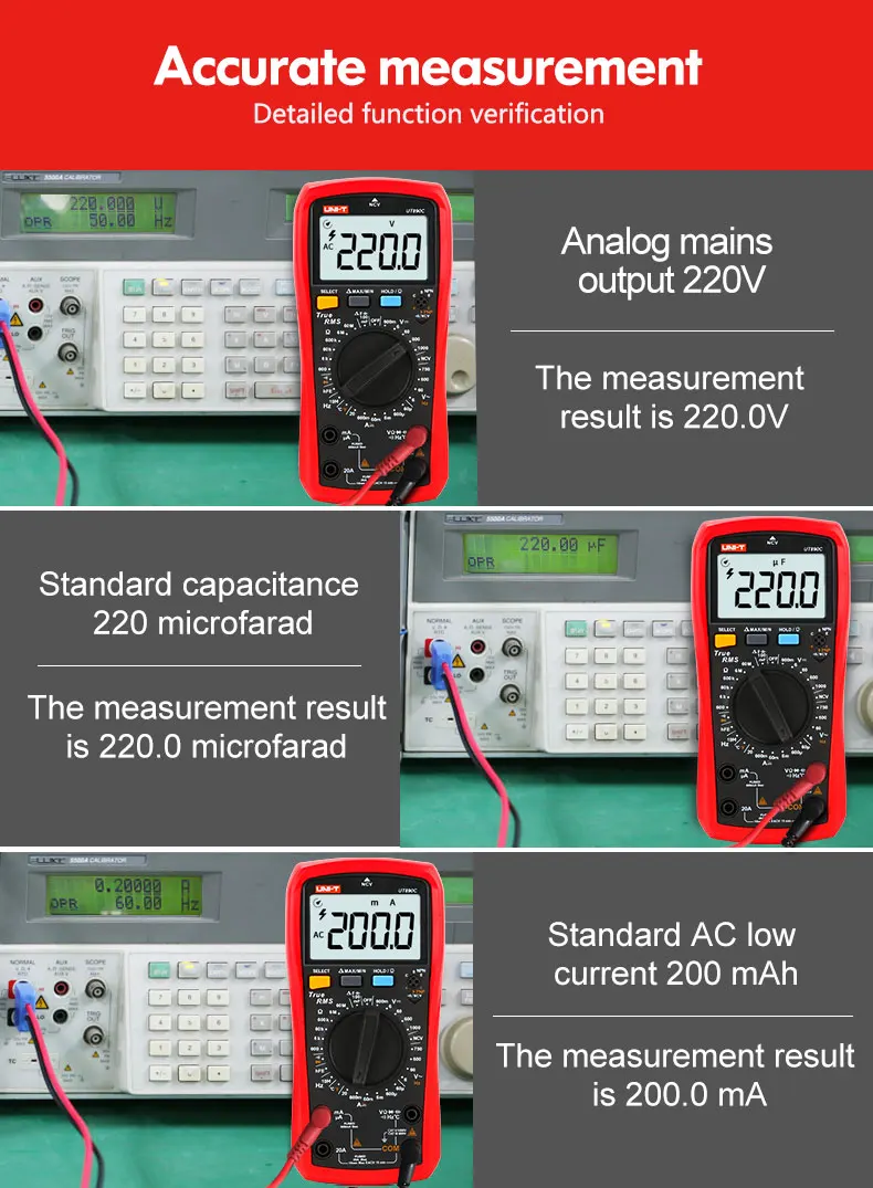 UNI-T UNI T Цифровой мультиметр True RMS UT890C UT890D+ ручной диапазон AC DC Частота емкость Температура Тестер Подсветка