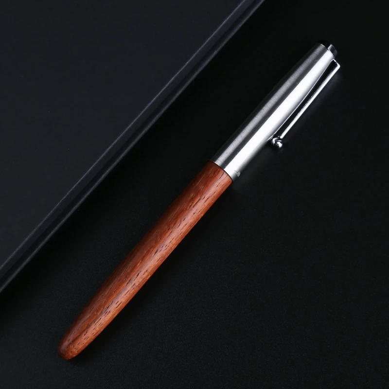 

Vintage Style Pear Wood Barrel Fountain Pen 0.38mm Nib Business Office Gift