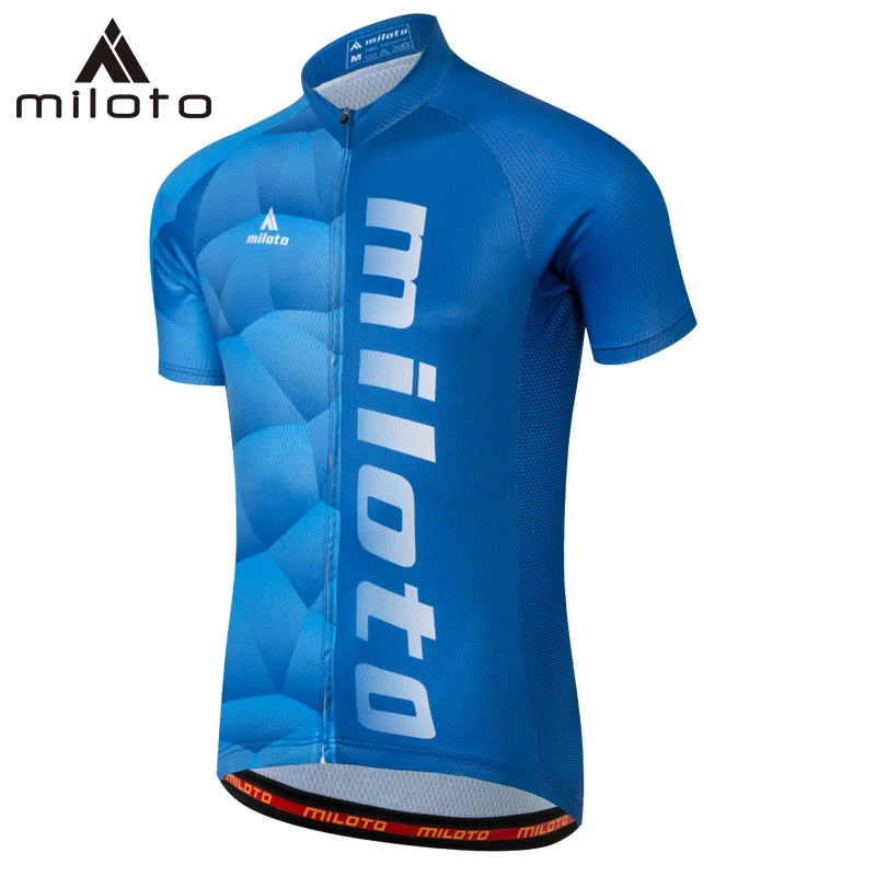 MILOTO PRO Team Men's short sleeve cycling jersey Blue MTB Bike Road Riding Bicycle Maillot Shirts Racing Clothing | Спорт и