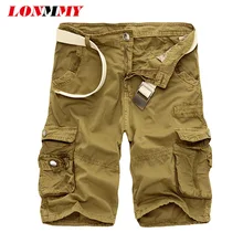 LONMMY плюс размер 40 карго Мужская одежда повседневные шорты хлопок мода Slim fit Мужские шорты 10 цветов Лето Новинка