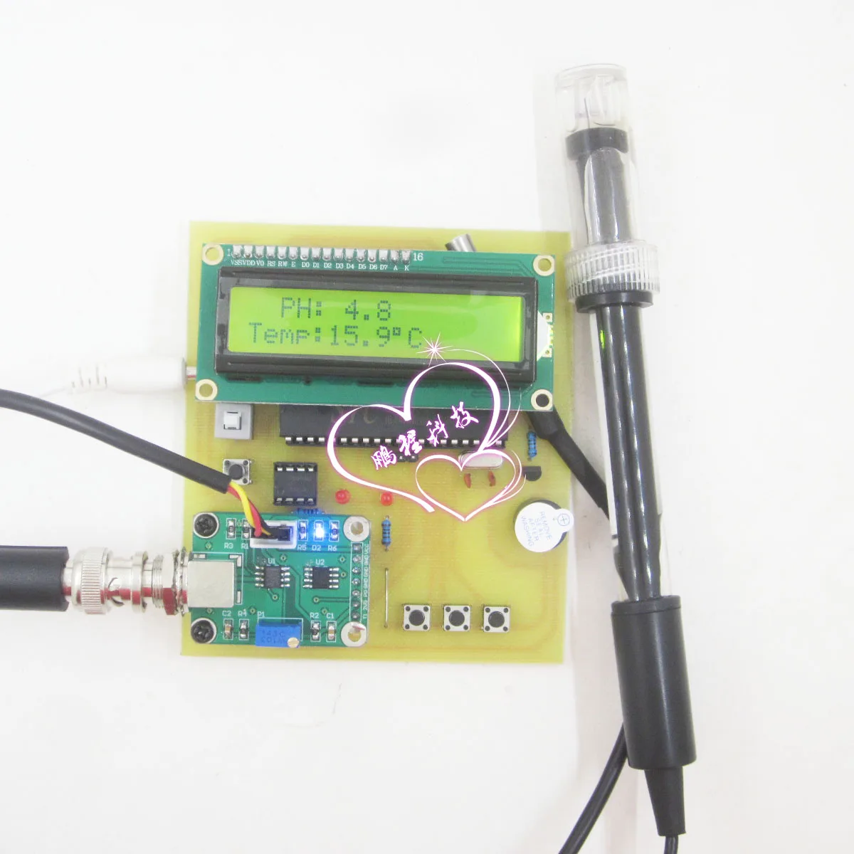 

51 Single Chip Microcomputer Acidity and Alkalinity Detector Temperature PH Sensor PH Value Detector Design Measuring Instrument