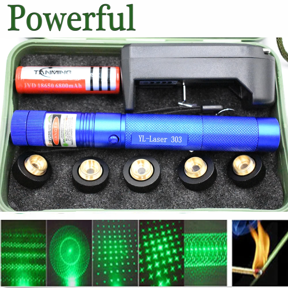 

High Power green Laser Sight 303 Pointer 8000m 5mW Long Distance Starry Head Burning Match Tactical Lazer Pointer Strong pen