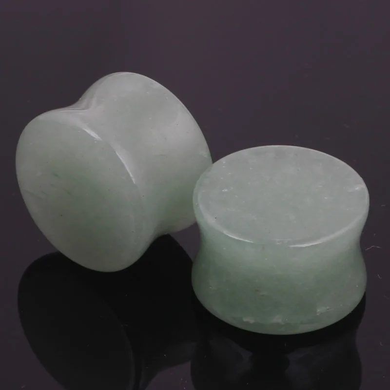 Real Green Natural Organic Flesh Tunnels Stone Ear Plugsear Gauges 5