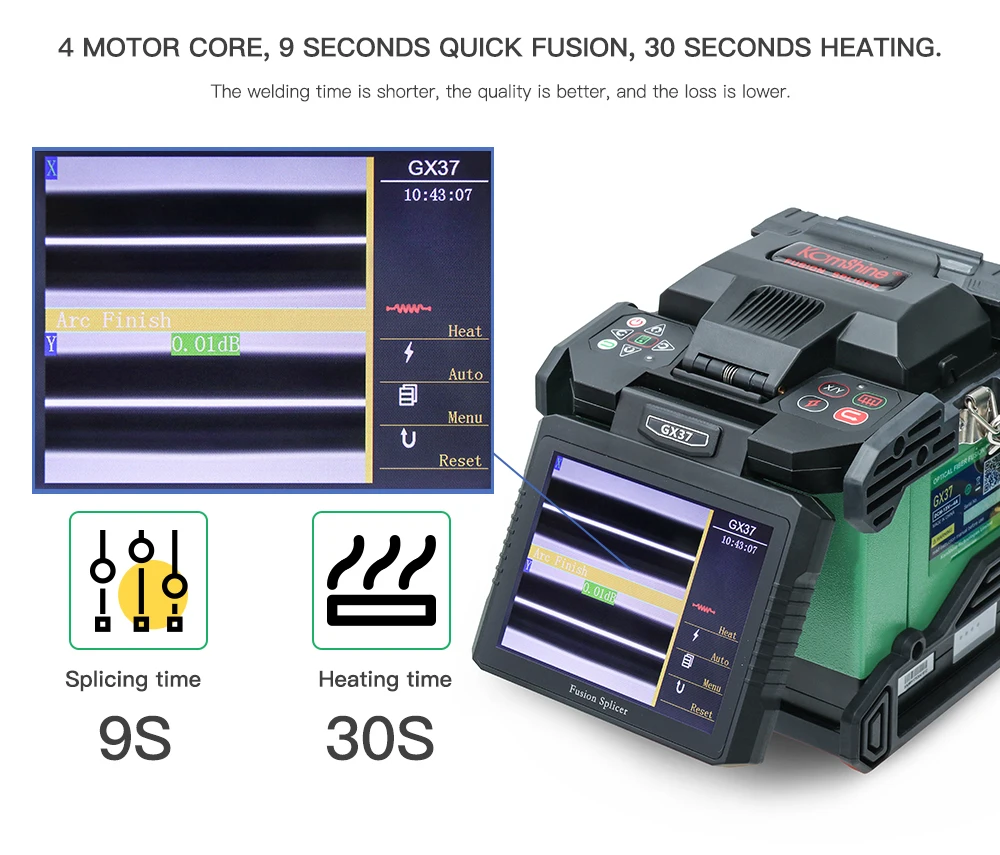 9S Splicing Fiber Optic Fusion Splicer Komshine