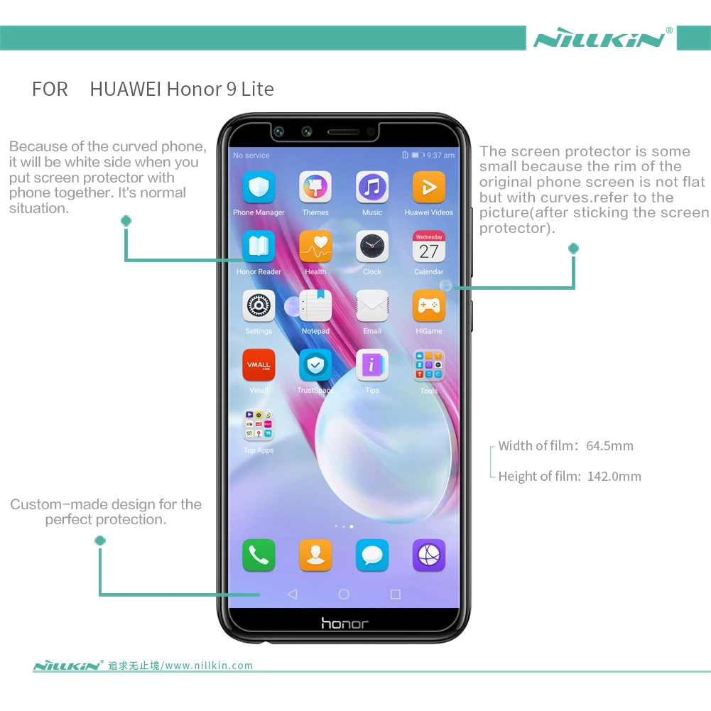 Huawei Honor 9 Lite Защитная пленка Nillkin прозрачная/Матовая Мягкая Пластиковая пленка для huawei Honor 9 Lite не стекло 5,15 дюйма