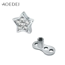 AOEDEJ 5 мм звезда Кожный Якорь Топ микро кожный Пирсинг Нержавеющая сталь микро кожный ювелирные изделия поверхностный пирсинг сексуальные украшения для тела