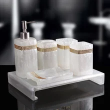 Современный набор для ванной комнаты, набор из пяти предметов, Высококачественная чашка для полоскания рта, креативный комплект принадлежностей для ванной, чистый белый бисер LO723514