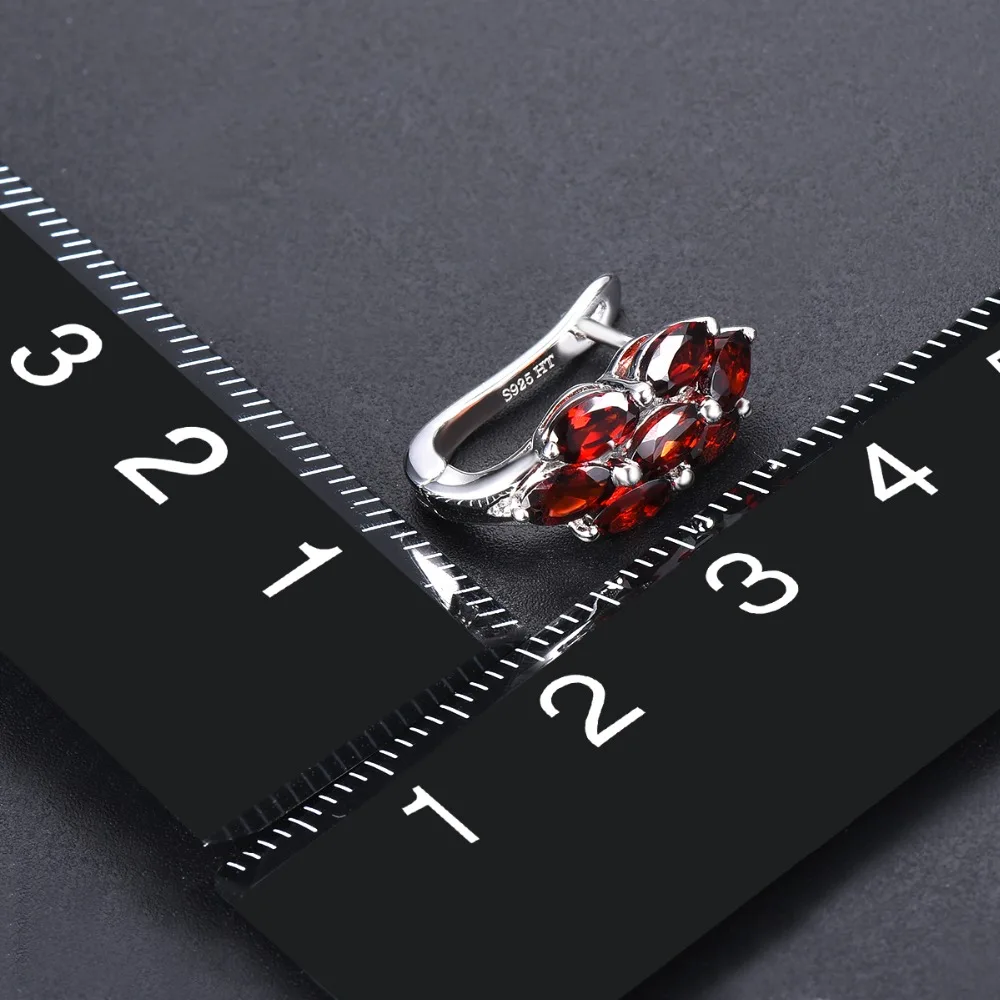 Hutang 4.06ct красный гранат, серьги-кольца, натуральный драгоценный камень, 925 пробы, серебро, хорошее элегантное ювелирное изделие для женщин, лучший подарок, Новинка