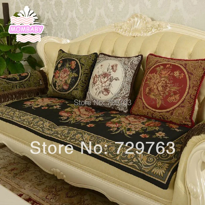 3pcs/set European Sofa Cover Full Leather Sofas Pads Upscale Non slip Pad Wood Sofa Cushion