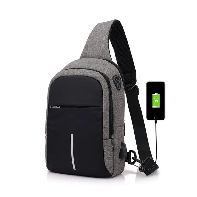 

small usb charge one shoulder bag men messenger bags male waterproof sling chest bag 2019 hot bagpack cross body bags