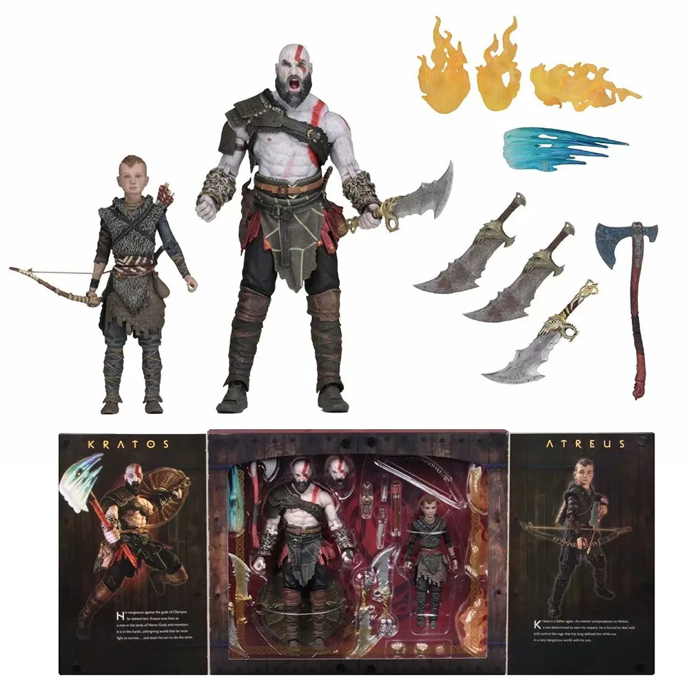 

2pcs/set Original NECA God of War 4 Kratos and Son Atreus Ultimate Action Figure Collection Model Toys