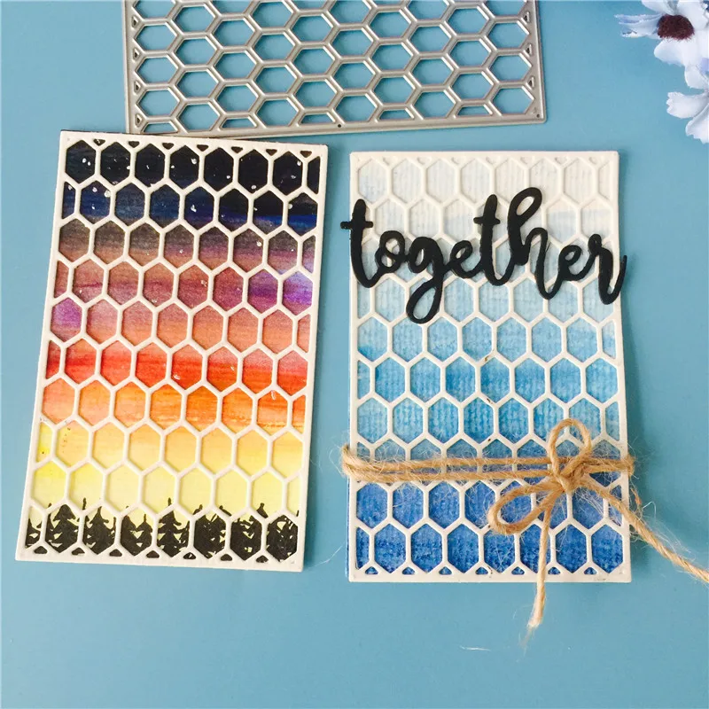 

Hexagon Mesh Metal Cutting Dies for Scrapbooking DIY Album Embossing Folder Paper Cards Maker Template Decor Stencils Crafts