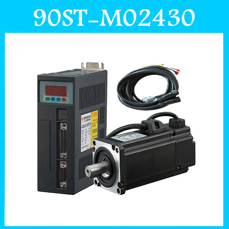 

90ST-M02430 220V 750W AC Servo motor 3000RPM 2.4 N.M. 0.75KW servomotor Single-Phase ac drive permanent magnet Matched Driver