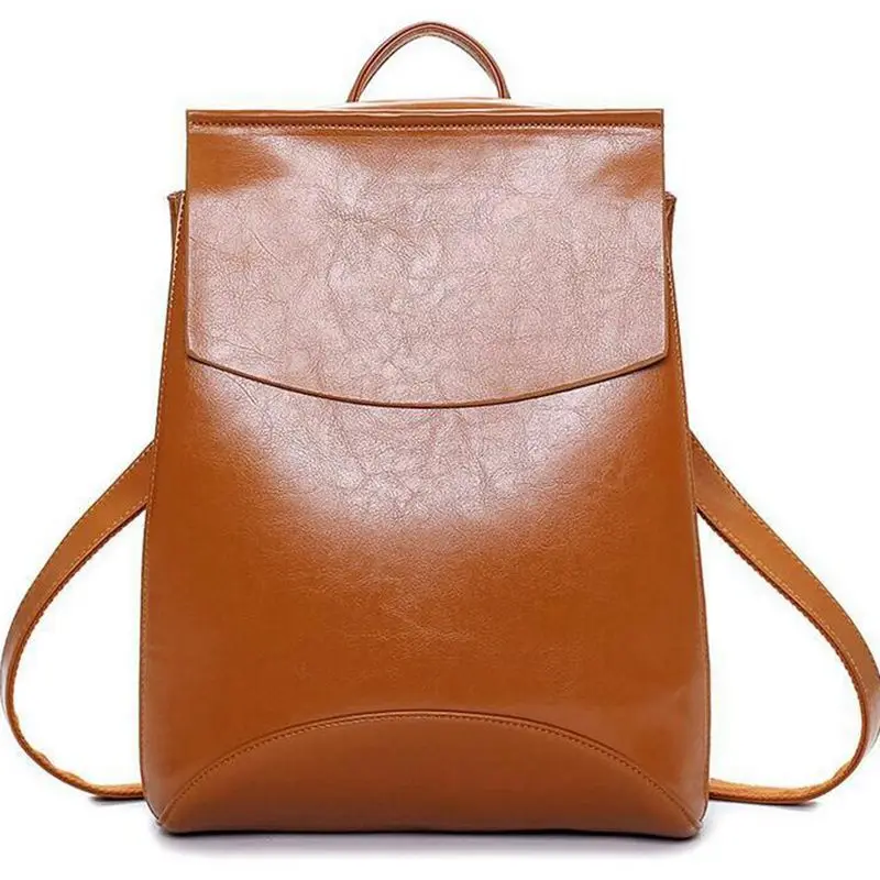 The new 2017 women leather backpack female leather bags student school bag tide institute wind travel