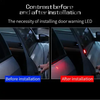 

2pcs Solar Car Door Anti-collision Warning LED Light Magnetic Wireless Waterproof Strobe Flashing Anti Rear-end Safety Lamps