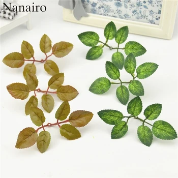 

10pcs Cheap Silk Green Lvy Leaves With Stame Artificial Flower For Wedding Christmas Decoration Wreath Scrapbooking Fake Flowers