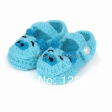 Вязаная крючком хлопковая мягкая детская небесно-голубая вязаная шикарная настольная лампа веселый поросенок детская обувь теплая обувь для малышей 0-12 месяцев обувь для малышей