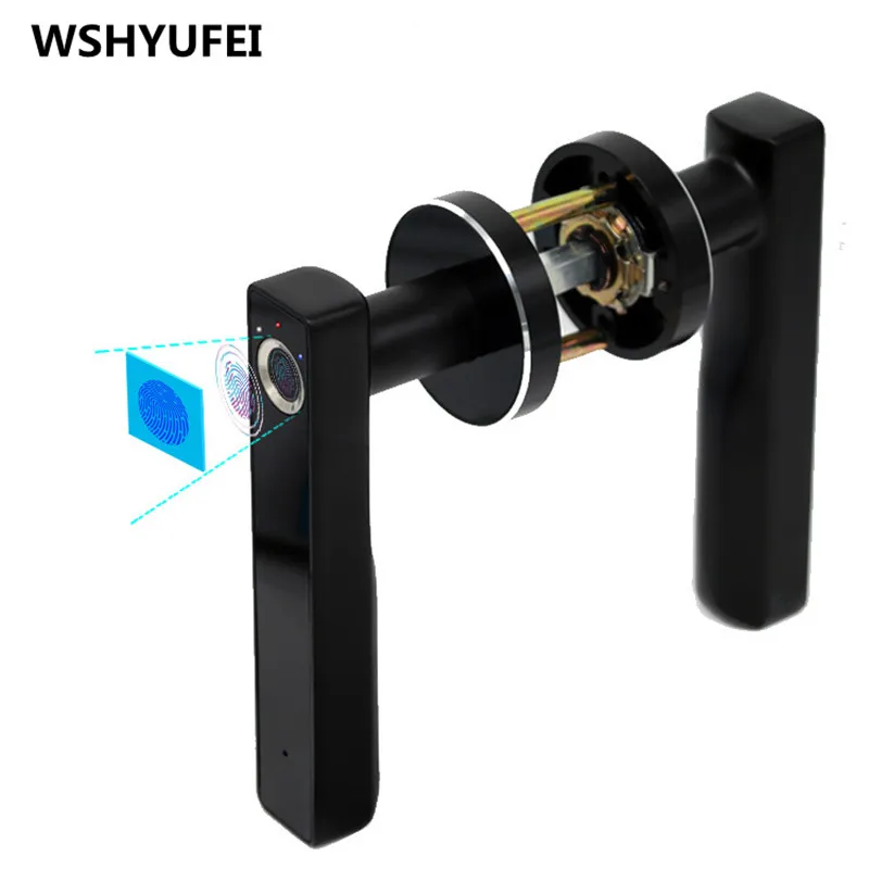  Fingerprint handle lock smart semiconductor fingerprint lock electronic biometric fingerprint door  - 33014682943