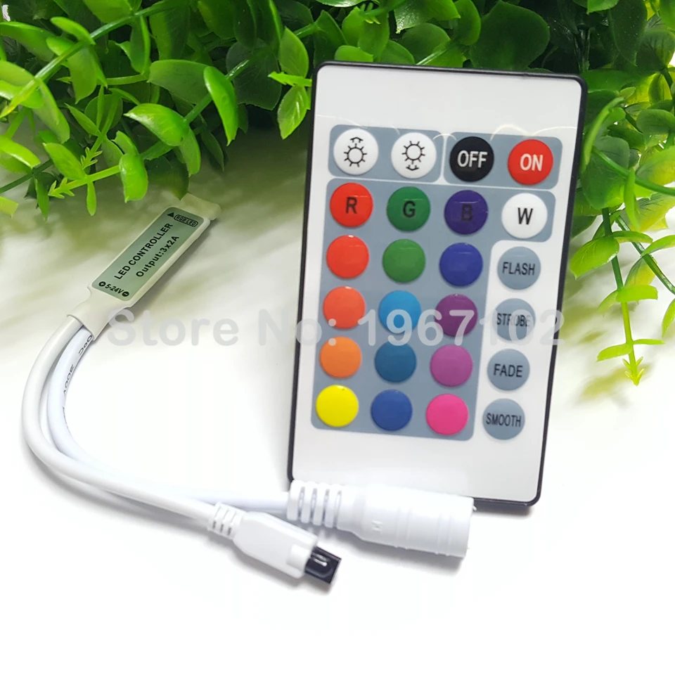 

NEW Strip Controller 24key Mini LED Controller RGB Colorful With IR Remote Controlfor SMD5050/2835/3528 Led Strip DC12V