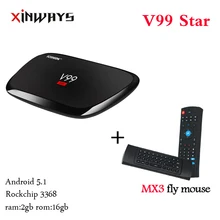 Xinways V99 star RK3368 android 51 octa core 2gb ram 16gb rom  24G5GHz with ac wifi 4K Full HD BT 40 set top box