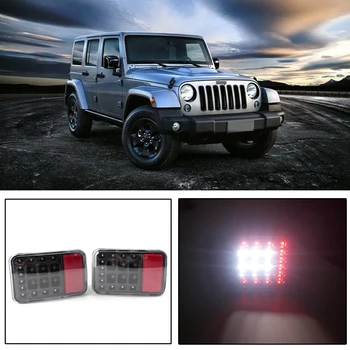 

CAPQX 1 Pair For Wrangler JK 07-16 Car-styling LED Tail Light Rear Bumper Parking Reverse Brake light Fog light Warning Lamp
