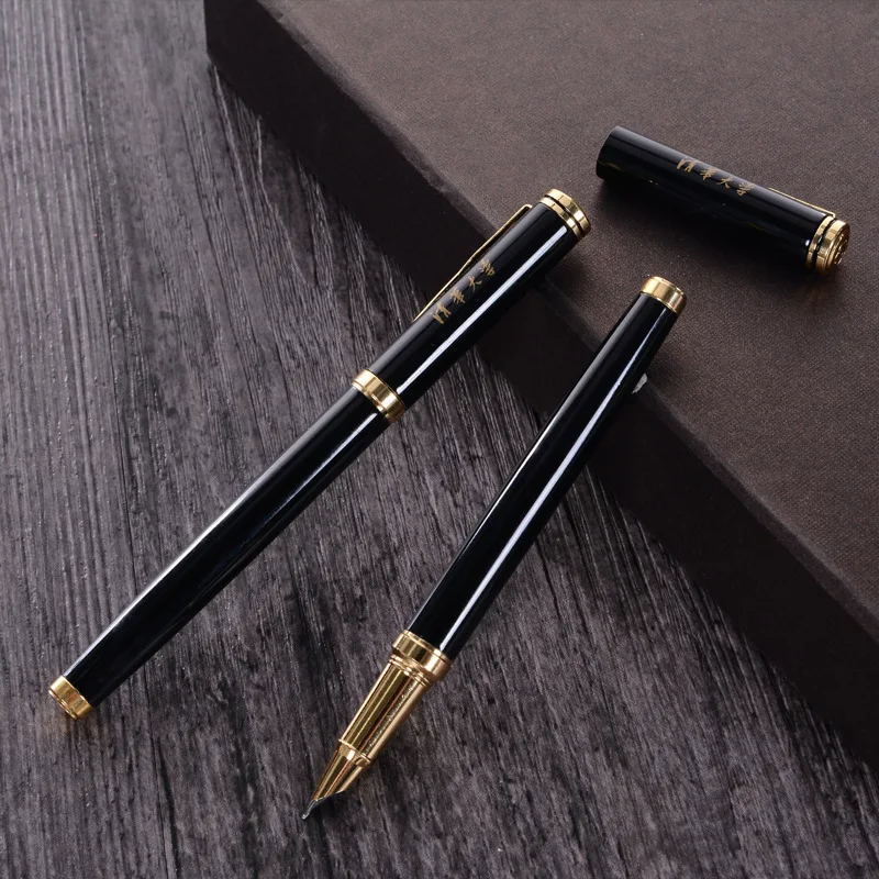 Fountain Pen 2018 Customizable Logo slim clip to black Metal Art Pen 0