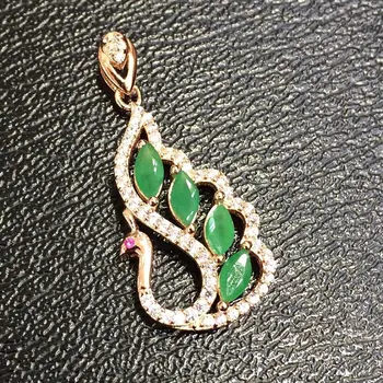 

Collier Qi Xuan_Trendy Jewelry_Colombian Green Stone Peacock Necklaces_Rose Gold Color Pendant Necklaces_factory Directly Sales