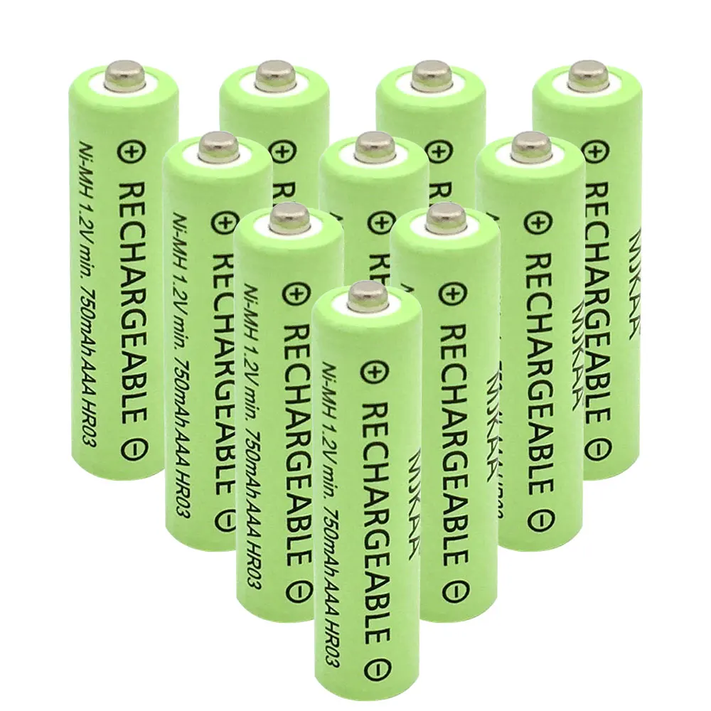 

10pcs AAA Rechargeable Battery High Performance 1.2V Ni-MH AAA Batteries 750mah